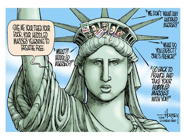 statue of liberty american dream cartoon